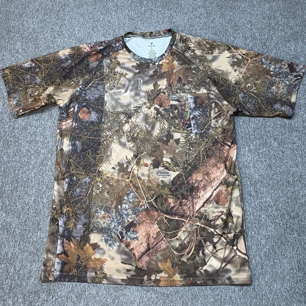Kings Camo Men's Hunting T Shirt Pocket Hunter Series Mountain Series Camo L